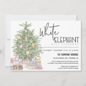 White Elephant Gift Exchange Kerstparty Kaart (Voorkant)