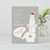 White Elephant Gift Exchange Moderne Holiday Party Kaart (Staand voorkant)