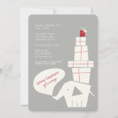 White Elephant Gift Exchange Moderne Holiday Party Kaart (Voorkant)