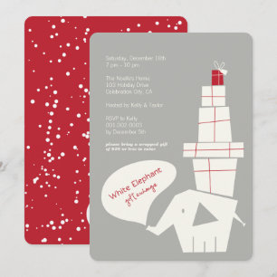 White Elephant Gift Exchange Moderne Holiday Party Kaart