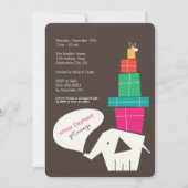 White Elephant Gift Exchange Moderne Holiday Party Kaart (Voorkant)