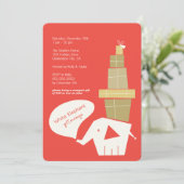 White Elephant Gift Exchange Moderne Holiday Party Kaart (Staand voorkant)