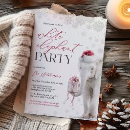 White Elephant Gift Exchange Party Invite Kaart