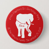 White Elephant Gift Exchange Party of Jouw tekst Ronde Button 7,6 Cm (Voorkant)