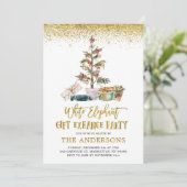 White Elephant Gift Exchange Party Uitnodiging (Staand voorkant)