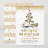 White Elephant Gift Exchange Party Uitnodiging (Voorkant / Achterkant)