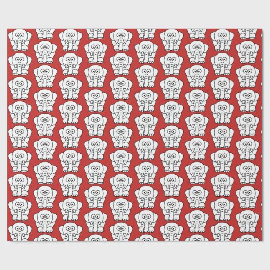 White Elephant Gift Wrap Cadeaupapier (Vlak)