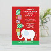 White Elephant Holiday Gift Exchange Uitnodiging (Staand voorkant)