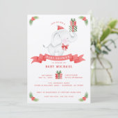 White Elephant-kerstBaby shower Kaart (Staand voorkant)