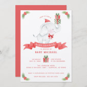 White Elephant-kerstBaby shower Kaart (Voorkant / Achterkant)