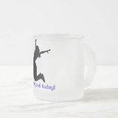 White elephant kerstcadeau Gift I POOPED VANDAAG Matglas Koffiemok (Voorkant rechts)