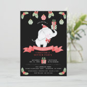 White Elephant-kerstcadeauuitwisseling Kaart (Staand voorkant)