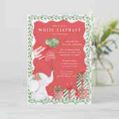 White Elephant-kerstcadeauuitwisseling Kaart (Staand voorkant)