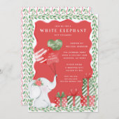 White Elephant-kerstcadeauuitwisseling Kaart (Voorkant / Achterkant)