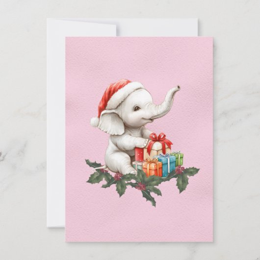 White Elephant-kerstcadeauuitwisseling Kaart (Achterkant)