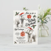 White Elephant-kerstcadeauuitwisseling Kaart (Staand voorkant)