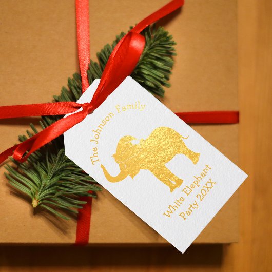 White Elephant-kerstfeestartikel - Eigen cadeau Cadeaulabels