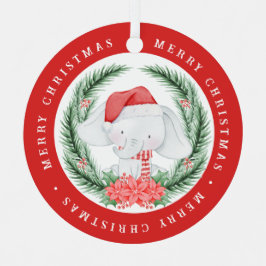 White Elephant Kerstmis Metalen Ornament