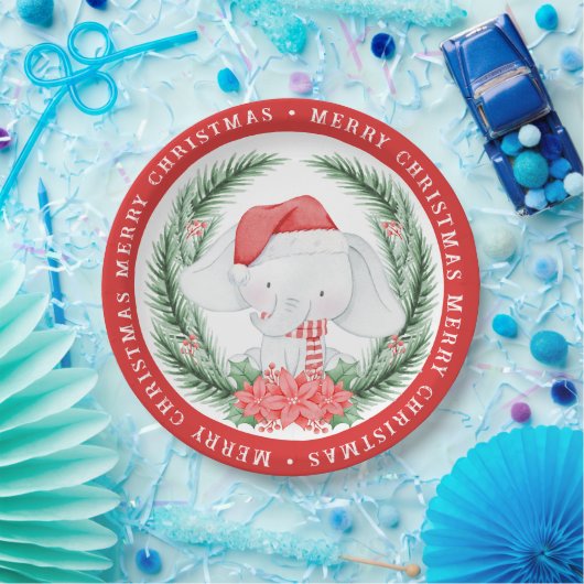 White Elephant Kerstmis Papieren Bordje (Feest)