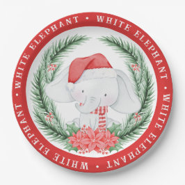 White Elephant Kerstmis Papieren Bordje
