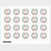 White Elephant Kerstmis Ronde Sticker (Vel)