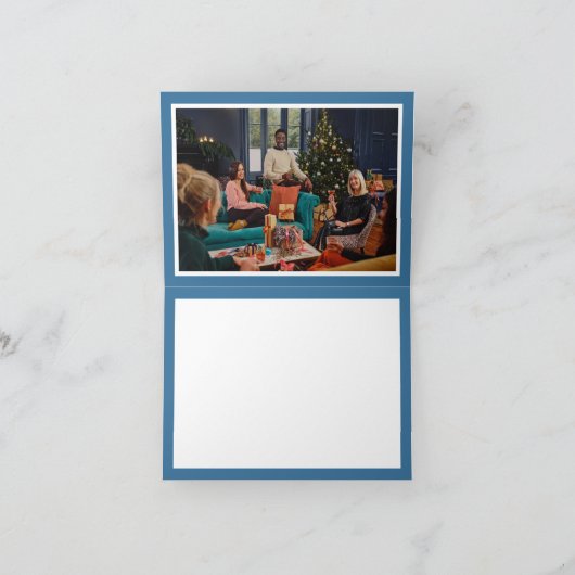 White Elephant Party Christmas (Blauw) Dank u Kaart (Binnen)