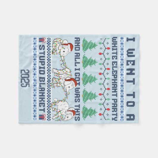 White Elephant Party Custom Gift Funny Fleece Deken (Voorkant (Horizontaal))