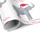 White Elephant Party Cute Persoonlijke Kerstmis Cadeaupapier (Rol Hoek)