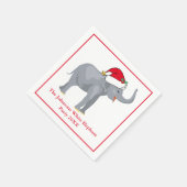 White Elephant Party Cute Persoonlijke Kerstmis Servet (Hoek)