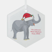 White Elephant Party Favor Persoonlijke Kerstmis Glas Ornament (Voorkant)