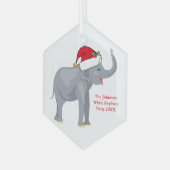 White Elephant Party Favor Persoonlijke Kerstmis Glas Ornament (Voorkant links)