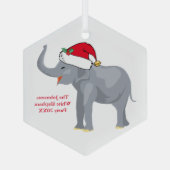 White Elephant Party Favor Persoonlijke Kerstmis Glas Ornament (Achterkant)