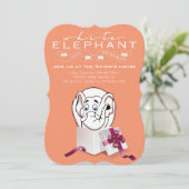 White Elephant Party Invitation | Aangepaste kleur Kaart (Staand voorkant)