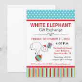 White Elephant Party Invitation Kaart (Voorkant / Achterkant)
