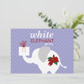 White Elephant Party Invitation Kaart (Staand voorkant)