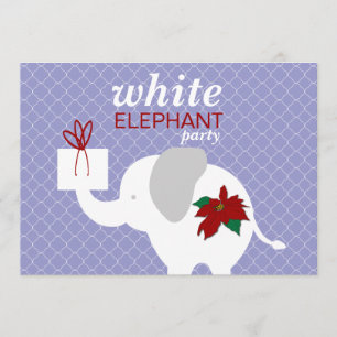 White Elephant Party Invitation Kaart
