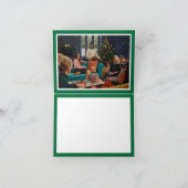 White Elephant Party Kerstmis (groen) Dank u Kaart (Binnen)