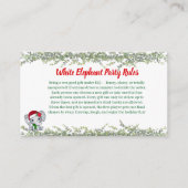 White Elephant Party Rules Card | Funny & Elegant Informatiekaartje (Voorkant)
