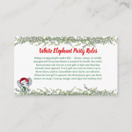 White Elephant Party Rules Card | Funny & Elegant  Informatiekaartje