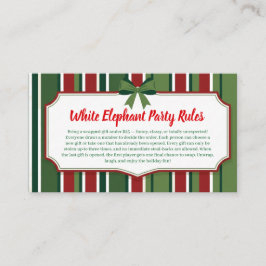 White Elephant Party Rules Card | Funny & Elegant  Informatiekaartje