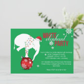 White Elephant Party Uitnodiging | Green (Staand voorkant)