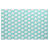 White Elephant Pattern Aqua Stof (Fat Quarter)
