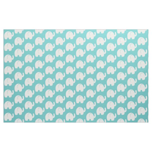 White Elephant Pattern Aqua Stof (Fat Quarter)