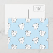 White Elephant Pattern op Bleek Blue. Briefkaart (Voorkant / Achterkant)