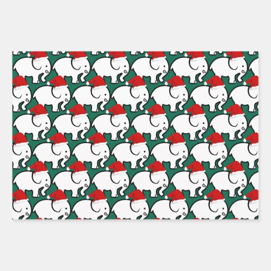 White Elephant Santa Hat Design Wrapping Paper (Voorkant)