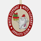 White Elephant Santa Hat Gifts Cartoon Keramisch Ornament (Rechts)
