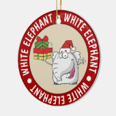 White Elephant Santa Hat Gifts Cartoon Keramisch Ornament (Links)