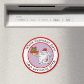 White Elephant Santa Hat Gifts Cartoon Magneet (Insitu (Vaatwasser))