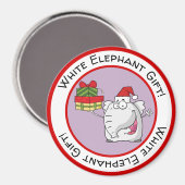 White Elephant Santa Hat Gifts Cartoon Magneet (Voorkant / Achterkant)