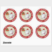 White Elephant Santa Hat Gifts Cartoon Ronde Sticker (Vel)
